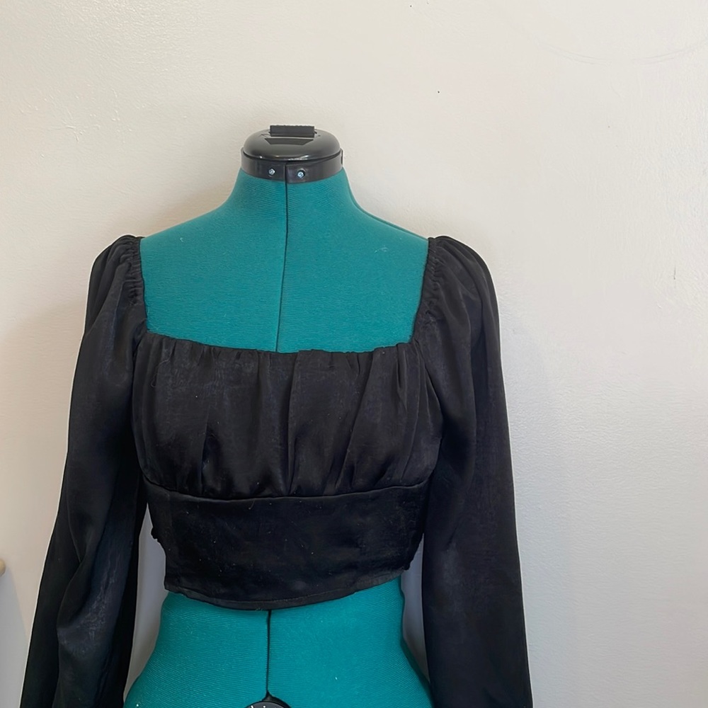 long sleeve black dress top